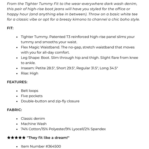 Lane Bryant Tighter Tummy Technology Bootcut Jeans Women’s Size 20 Short - Picture 6 of 7